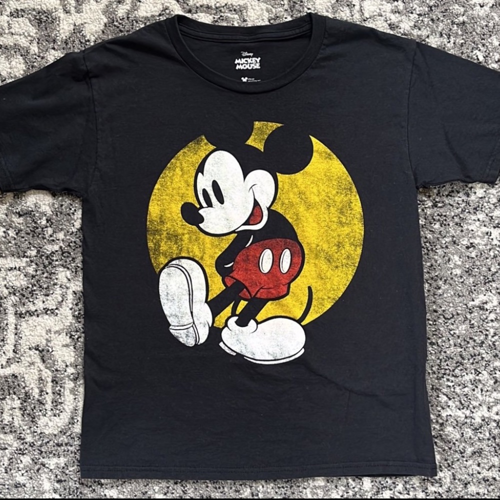 Disney Mickey Mouse black boys graphic tee Short Sleeve T-Shirt size M/10